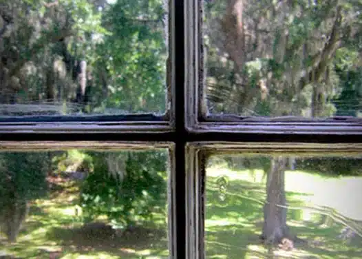 Restored glass in a residential home.