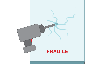 Graphic displaying that the glass is fragile.