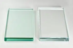 Regular Clear Glass and Low-Iron Glass Samples