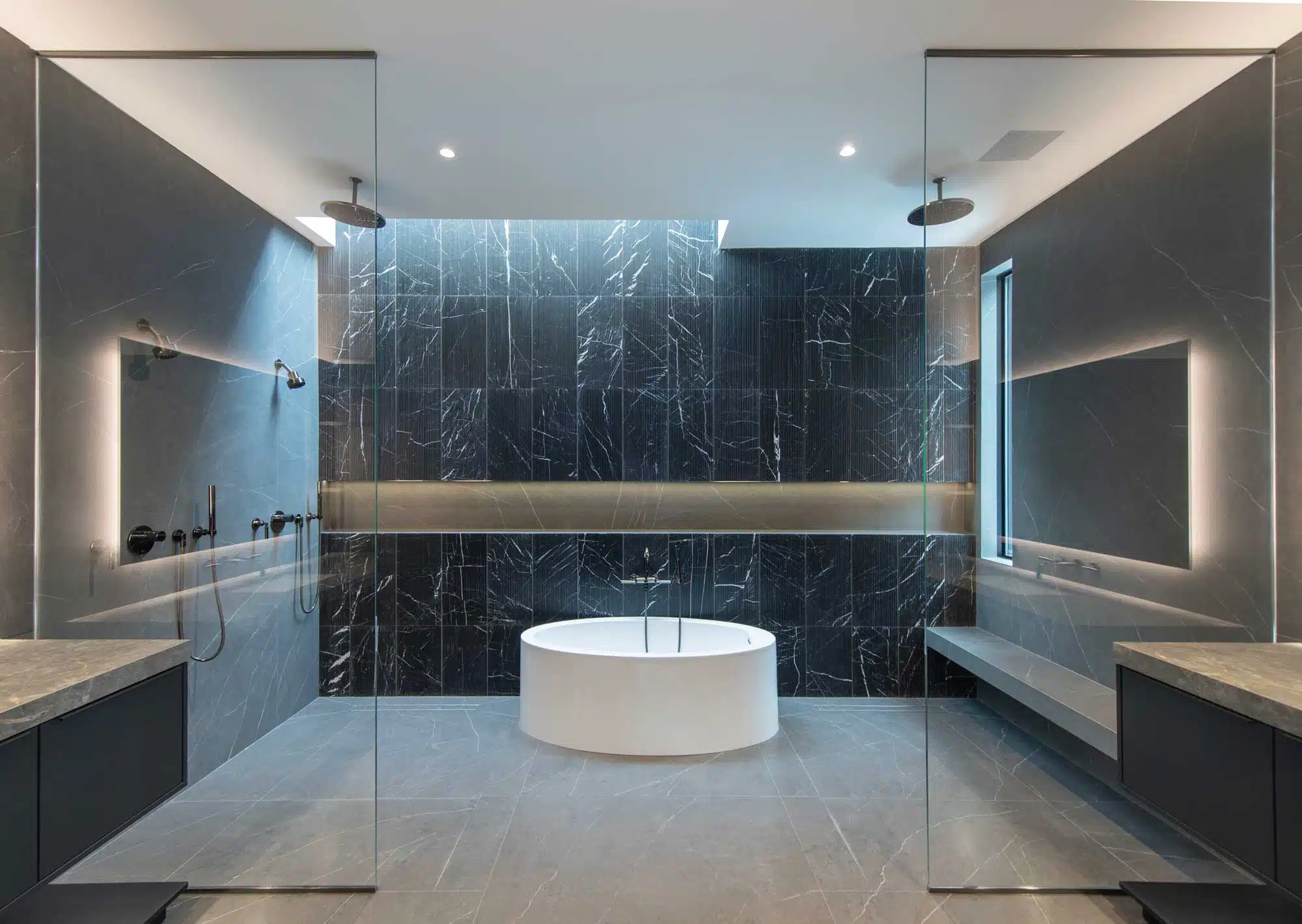 Glass shower entrance